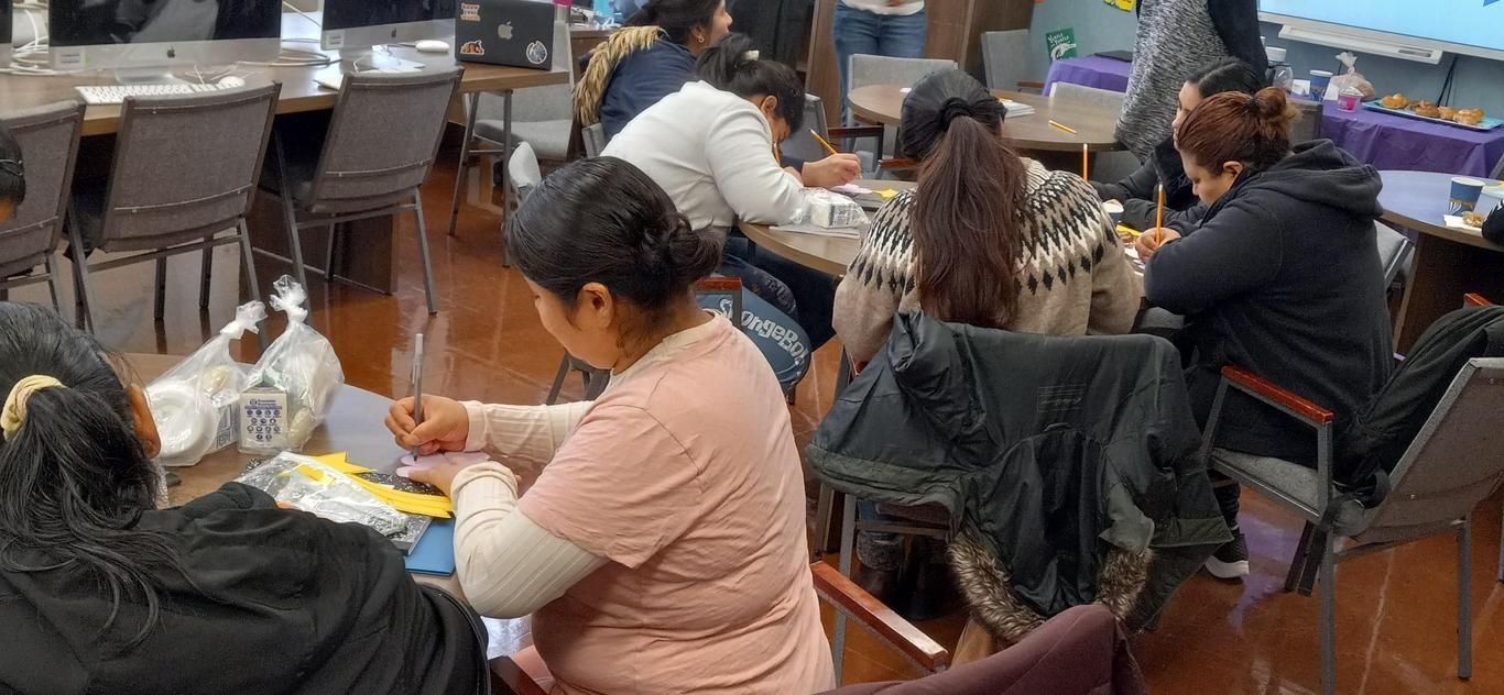Families learning together at Saturday English classes